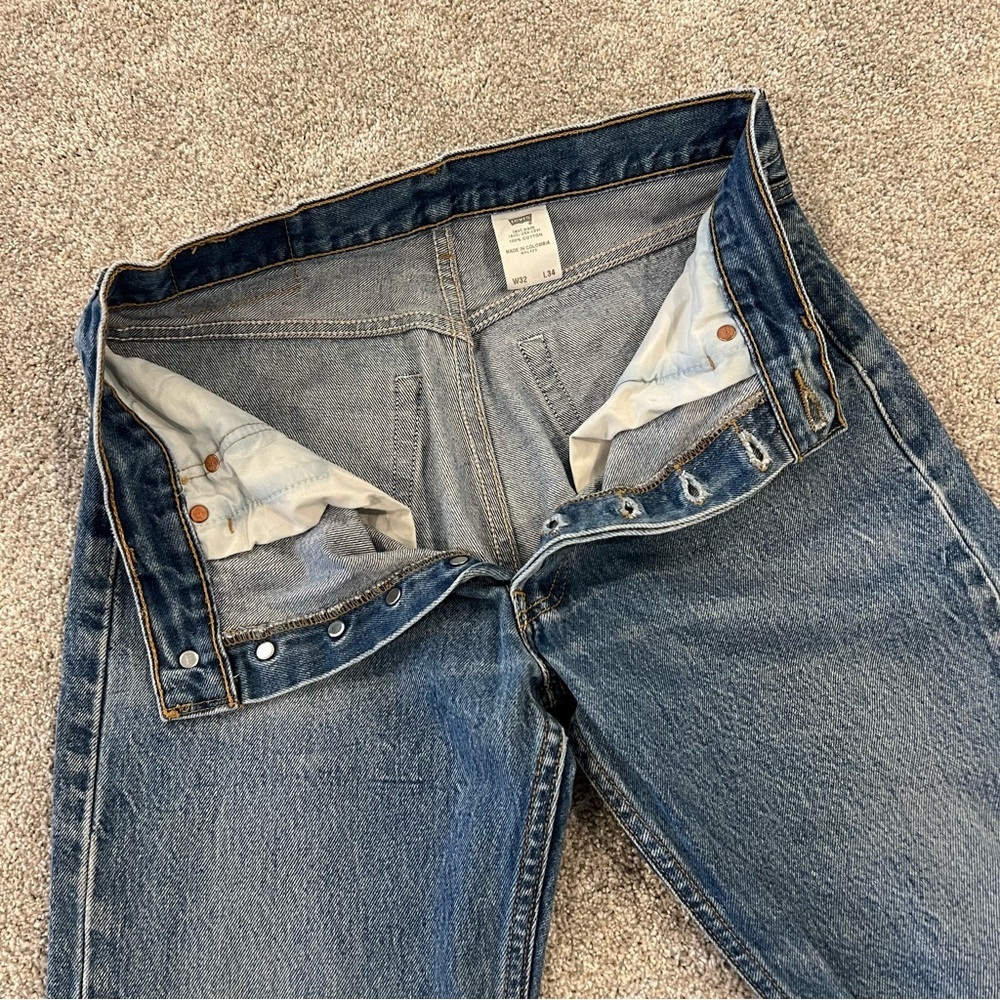 Levi Levi’s Men 32x34 Blue Denim Jeans 501 XX  VTG Vintage Cotton  Button Pants, - Picture 11 of 16